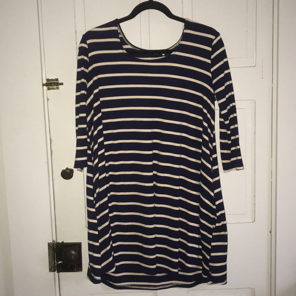 Urban Outfitters navy and cream dress, size L